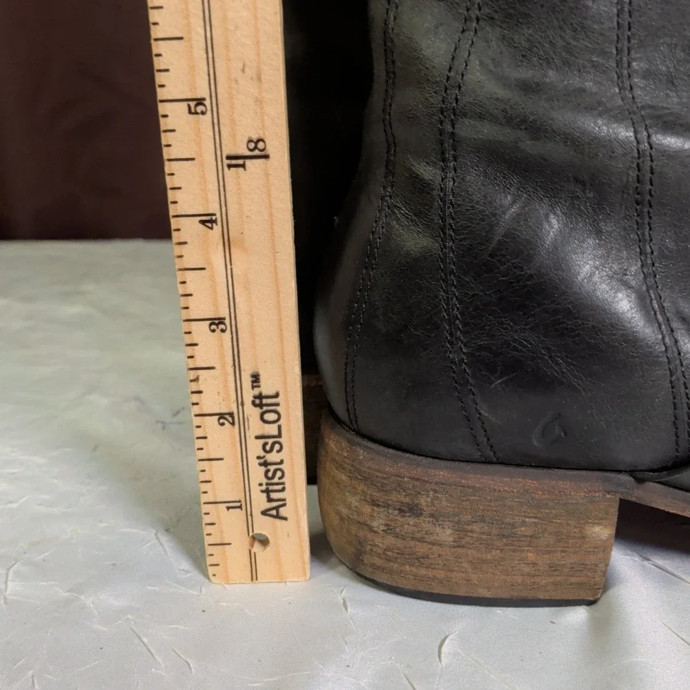 OluKai Kumukahi Tall Boots Womens Size 10 Black Leather Knee High Riding 20227